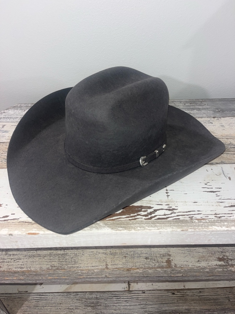 Justin Boots GrayLeather Cowboy Hat Interior